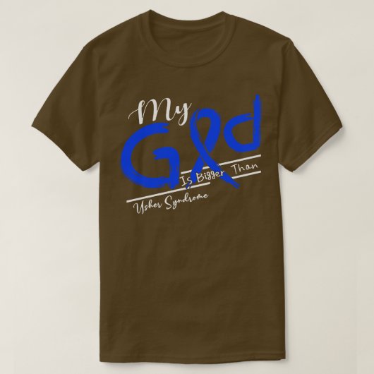 アッシャー症候群認識度私の神は強い Tシャツ (デザイン正面)