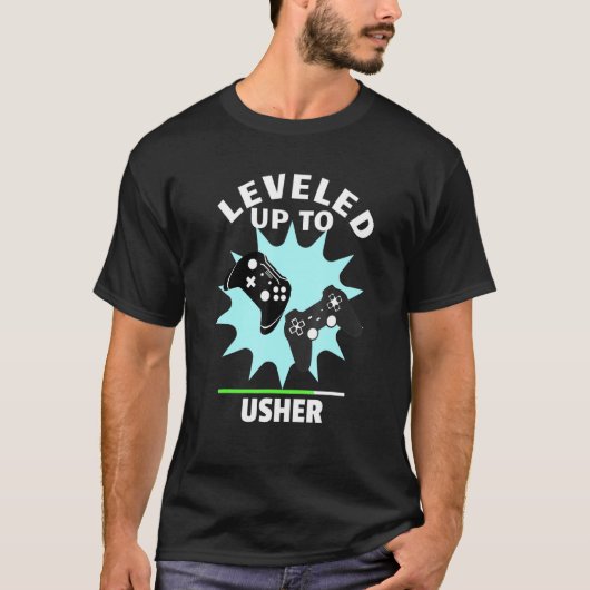 アッシャー結婚のレベルアップ・ゲーマー Tシャツ (正面)