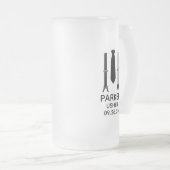 アッシャー黒のネクタイ フロストグラスビールジョッキ (正面右)