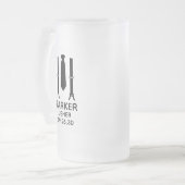 アッシャー黒のネクタイ フロストグラスビールジョッキ (正面左)