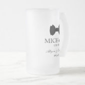 アッシャー ブラック ボウタイ フロストグラスビールジョッキ (正面右)