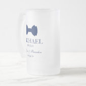 アッシャー ブルーボウタイ フロストグラスビールジョッキ (正面左)