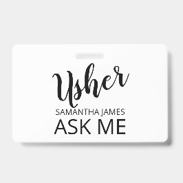 アッシャー 名前を教えて バッジ