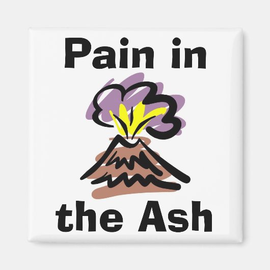 アッシュの痛み – アイスランド火山 マグネット (正面)