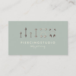 アッシュグリーングレーアイボリー体ピアシング 名刺