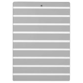 アッシュグレイのストライプ柄 クリップボード (裏面)