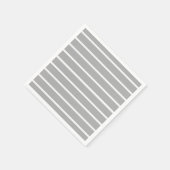 アッシュグレーアンドホワイトストライプデザイン スタンダードカクテルナプキン (角)