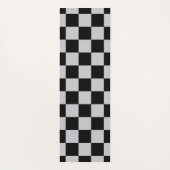 アッシュグレーグレイ市松模様にパターンデザイン ヨガマット (裏面)