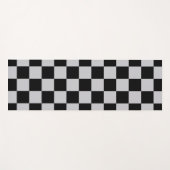 アッシュグレーグレイ市松模様にパターンデザイン ヨガマット (正面(横))