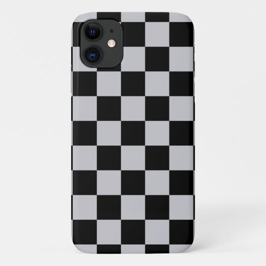 アッシュグレーグレイ市松模様にパターンデザイン Case-Mate iPhoneケース (裏面)