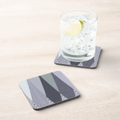 アッシュグレーシェブロンドットアートプリント コースター (右側)