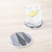 アッシュグレーシェブロンドットアートプリント コースター (側面)