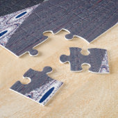 アッシュグレーシェブロンドットアートプリント ジグソーパズル (側面)