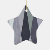 アッシュグレーシェブロンドットアートプリント セラミックオーナメント (右)