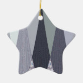 アッシュグレーシェブロンドットアートプリント セラミックオーナメント (正面)