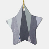 アッシュグレーシェブロンドットアートプリント セラミックオーナメント (左)