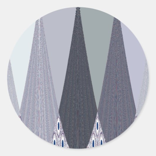 アッシュグレーシェブロンドットアートプリント ラウンドシール (正面)