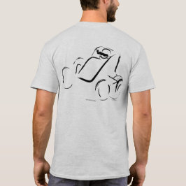 アッシュグレー地にブラックのスプリントカー 01 バック Tシャツ