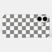 アッシュグレー白チェック柄 Case-Mate iPhoneケース (裏面 (横))