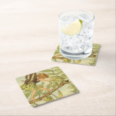 アッシュツリーフェアリー歩くオンブランチ スクエアペーパーコースター (インサイチュ)