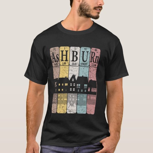アッシュバーン元素周期表 アッシュバーン バージニア州 R Tシャツ (正面)