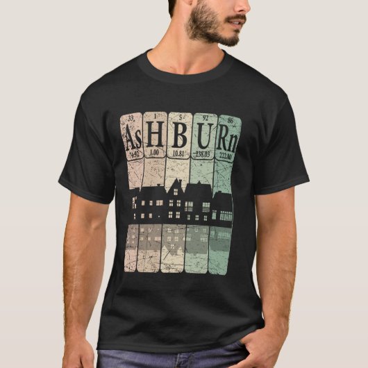 アッシュバーン元素周期表 アッシュバーン バージニア州 R Tシャツ (正面)