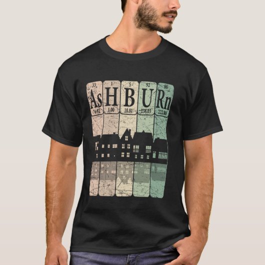 アッシュバーン元素周期表 アッシュバーン バージニア州 R Tシャツ (正面)