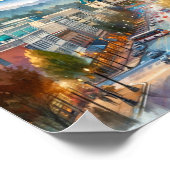 アッシュビルノースカロライナ旅行の場所の水色 ポスター (角)