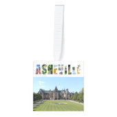 アッシュビルノースカロライナ旅行写真クリスマス キューブオーナメント (正面)