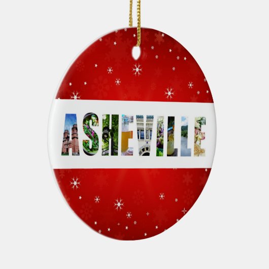 アッシュビルノースカロライナ旅行写真クリスマス セラミックオーナメント (右)