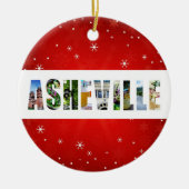 アッシュビルノースカロライナ旅行写真クリスマス セラミックオーナメント (正面)