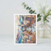 アッシュビルノースカロライナ有名な場所の水色 ポストカード (スタンド正面)