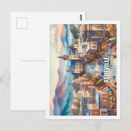 アッシュビルノースカロライナ有名な場所の水色 ポストカード (正面/裏面)