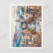 アッシュビルノースカロライナ有名な場所の水色 ポストカード (正面)