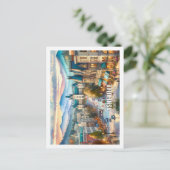 アッシュビルノースカロライナ有名な場所の水色 ポストカード (スタンド正面)