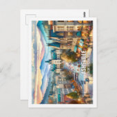 アッシュビルノースカロライナ有名な場所の水色 ポストカード (正面/裏面)