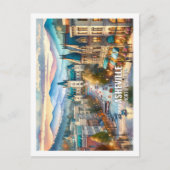 アッシュビルノースカロライナ有名な場所の水色 ポストカード (正面)