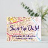 アッシュビル、ノースカロライナ州 ヴィンテージ マップ セーブザデート (スタンド正面)