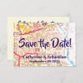 アッシュビル、ノースカロライナ州 ヴィンテージ マップ セーブザデート (正面/裏面)