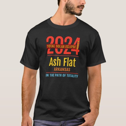 アッシュフラットアーカンソー太陽のスAR皆既食2024 4 Tシャツ (正面)