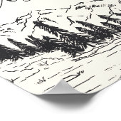 アッシュブラック |マウンテンスケッチ結婚のバー記号 ポスター (角)