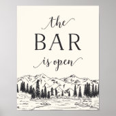 アッシュブラック |マウンテンスケッチ結婚のバー記号 ポスター (正面)