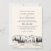 アッシュブラック | マウンテンスケッチ ウェディング 招待状 (正面)