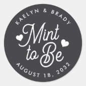 アッシュブラック |ミントto Beパーソナライズされた結婚式の引き出物 ラウンドシール (正面)