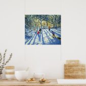 アッシュボーン・ダービシャーの近くの冬のウッドランド ポスター (キッチン)