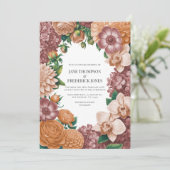 アッシュローズ ヴィンテージピーチ＆ソフトテラコッタ ウェディング 招待状 (スタンド正面)