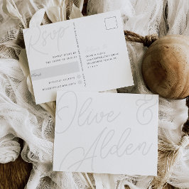 アッシュ |スクリプトウォーターマークRSVP ポストカード