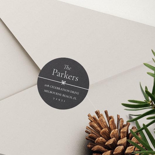 アッシュ |ボーシンプルミニマル差出人住所シール ラウンドシール