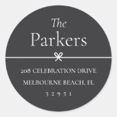 アッシュ |ボーシンプルミニマル差出人住所シール ラウンドシール (正面)