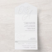 アッシュ |透かしモノグラム結婚のスクリプト オールインワン招待状 (内側)